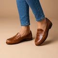 Mocassins en cuir intemporels pour femme | Chaussures de tous les jours à enfiler avec maintien