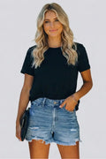 Pantaloncini in denim morbido da donna | Orlo sfrangiato alla moda per un look estivo casual
