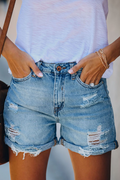 Diana | Relaxed Distressed Womens Denim Shorts