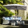 2.7m Grey Garden Parasol | UV 50+ Water-Resistant 360° Rotating Outdoor Shade