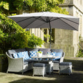 2.7m Grey Garden Parasol | UV 50+ Water-Resistant 360° Rotating Outdoor Shade
