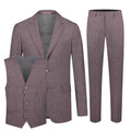 Men's Modern-Fit Polyester Suit | Wrinkle-Resistant 3-D Linen Wedding Suit in Raisin Red