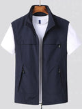 Gilet utilitaire sans manches léger pour hommes | Veste fonctionnelle pour superposition en extérieur