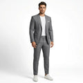 Men's Woven Fabric Suit | Tailored Two-Piece Wedding Suit Set | Elegant Formal Attire