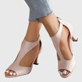 Women's Breathable Black Heels | Elegant Orthopedic Supportive Comfort Shoes