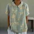 Women's Cotton-Polyester Blend Blouse | Stylish Floral Short Sleeve Summer Top