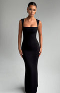 Women's Elegant Bodycon Maxi Dress | Sleek Square Neckline Formal Evening Gown