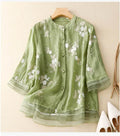 Women's Floral Cotton Blouse | Lightweight Relaxed Fit Summer Top