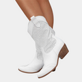 Women's Leather Cowboy Boots | Stylish Orthopedic Western Footwear | Comfortable All-Day Wear