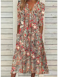 Women's Lightweight Cotton Summer Dress | Elegant V-Neck Maxi Dress