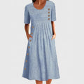 Women's Lightweight Striped Midi Dress | Elegant Comfortable Summer Dress
