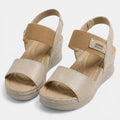Women's PU Leather Open Toe Wedge Sandals | Comfortable Double Strap Wedges for Summer