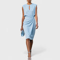 Women's Refined Fabric Midi Dress | Elegant Graceful Cocktail Dress
