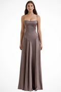 Women's Satin Corset Maxi Dress | Structured Elegant Evening Gown