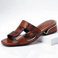 Women's Smooth Leather T-Strap Sandals | Elegant Snake Print Design | Stylish Casual Footwear