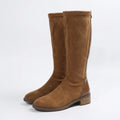 Women's Soft Fabric Knee High Boots | Stylish Side Zipper Flat Sole for Everyday Wear