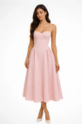 Robe midi corset structurée pour femme | Silhouette évasée en A