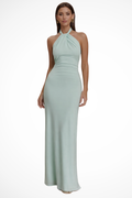 Women's Twisted Knot Open Back Maxi Dress | Sleek Bodycon Silhouette