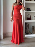 Serenella | Women’s Sophisticated Maxi Dress With Asymmetric Neckline