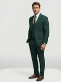 Men's Tailored Wool Blend Suit | Elegant Double-Breasted Three-Piece Formal Attire