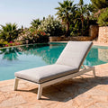 Aluminium Garden Sun Lounger with Cushion - Outdoor Reclining Chair