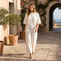 Combinaison décontractée pour femme en mélange de coton | Tenue ample à jambes larges