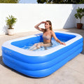 Family Inflatable Rectangular Pool for Garden, Backyard & Summer Fun