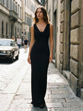 Women's Luxurious Satin Maxi Dress | Elegant Cowl Neck Formal Gown