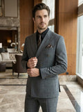 Max Men's Three-Piece Suit | Lightweight Check Pattern, Formal Attire