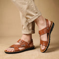 Men's Adjustable Leather Sandals | Breathable Supportive Summer Footwear | Ergonomic Comfortable Design
