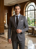 Men's Lightweight Fabric Suit | Classic Slim Fit Single-Breasted Jacket for Year-Round Occasions