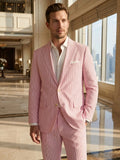 Men's Lightweight Pinstripe Summer Suit | Stylish Slim Fit Two-Piece Outfit