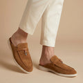 Mocassins mule en daim pour hommes | Chaussures élégantes à enfiler à dos ouvert