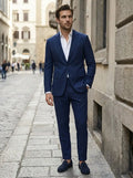 Men's Woven Suit Set | Tailored Blazer and Slim Fit Trousers for Formal Occasions