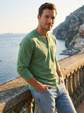Ryan | Men’s Long Sleeve Henley Shirt With Chest Pocket
