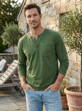Maglia Henley da uomo in cotone a manica lunga | Abbigliamento casual e comodo per tutti i giorni