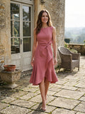 Women's Elegant Wrap Front Midi Dress | Timeless Fit And Flare Style