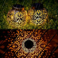 Solar Garden Lantern | Hanging Hollow Pattern LED Outdoor Light