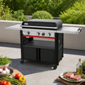 Premium 76cm Gas Griddle BBQ | 3-Burner Outdoor Cooking Station with Digital Temperature Display