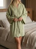 Women's Breathable Linen Kimono Dress | Airy Bohemian Summer Outfit