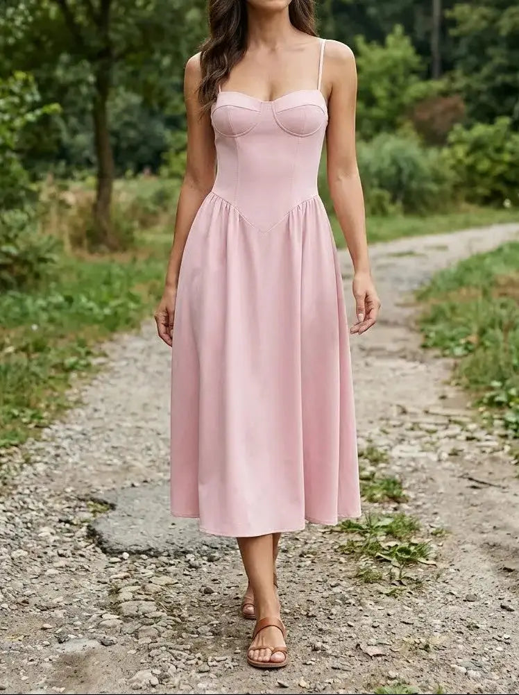 Women's Elegant Corset Midi Dress