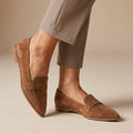 Women's Elegant Leather Loafers | Stylish Pointed Toe Slip-On Summer Shoes