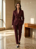 Ensemble de costume élégant pour femme | Blazer ajusté avec pantalon droit