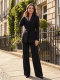 Ensemble blazer sur mesure élégant pour femme | Pantalon large stylé pour printemps-été