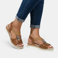 Women's Leather Platform Sandals | Comfortable Open-Toe Design with Adjustable Ankle Strap