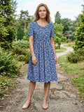 Women's Lightweight Floral Print Midi Dress | Flowy A-Line Summer Style
