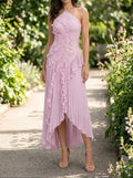 Women's Pleated Fabric Maxi Dress | Elegant Ruffled Halter Summer Gown