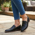 Women's Soft Leather Loafers | Elegant Black Slip-On Shoes
