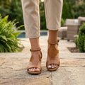 Women's Synthetic Leather Wedge Sandals | Elegant Open Toe Summer Footwear