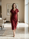 Women's Vibrant Cotton Maxi Dress | Flowing Wrap Style Summer Gown